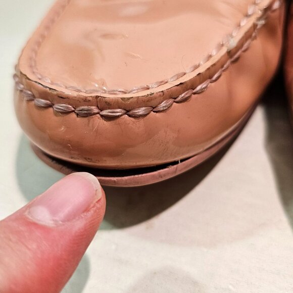 VTG COACH Womens Sz 11 Pink Patent Leather Olive Penny Loafer Shoes Preppy Work - Picture 8 of 12